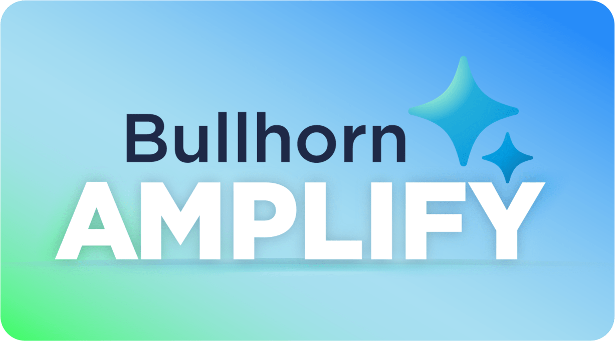 Bullhorn Amplify-Logo. Eine KI-Rekrutierungssoftware vom führenden CRM-System für Personalagenturen.